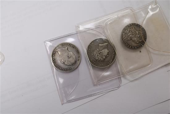 A quantity of Georgian silver coins, mainly shillings